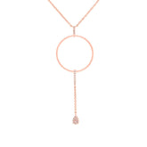 0.07ct 14k Rose Gold Diamond Necklace